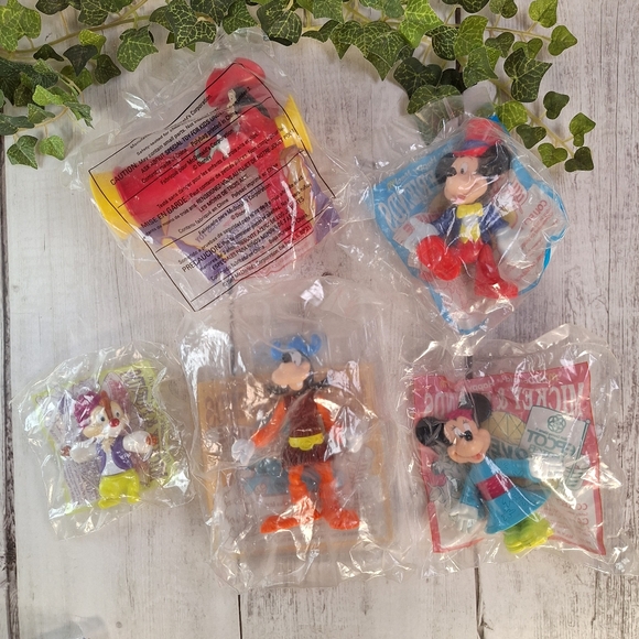 Vintage Disney McDonald's Happy Meal Toys: Mickey, Minnie, Goofy, Dale, Cpt Hook - Picture 1 of 7